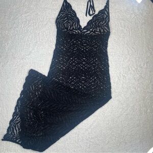 Elegant Black Lace Nightgown